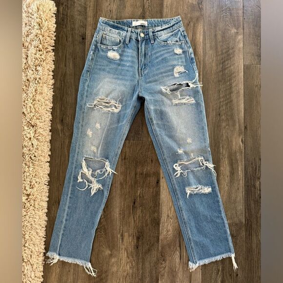 WOMENS VERVET DISTRESSED JEAMS SIZE 25 - Picture 1 of 4
